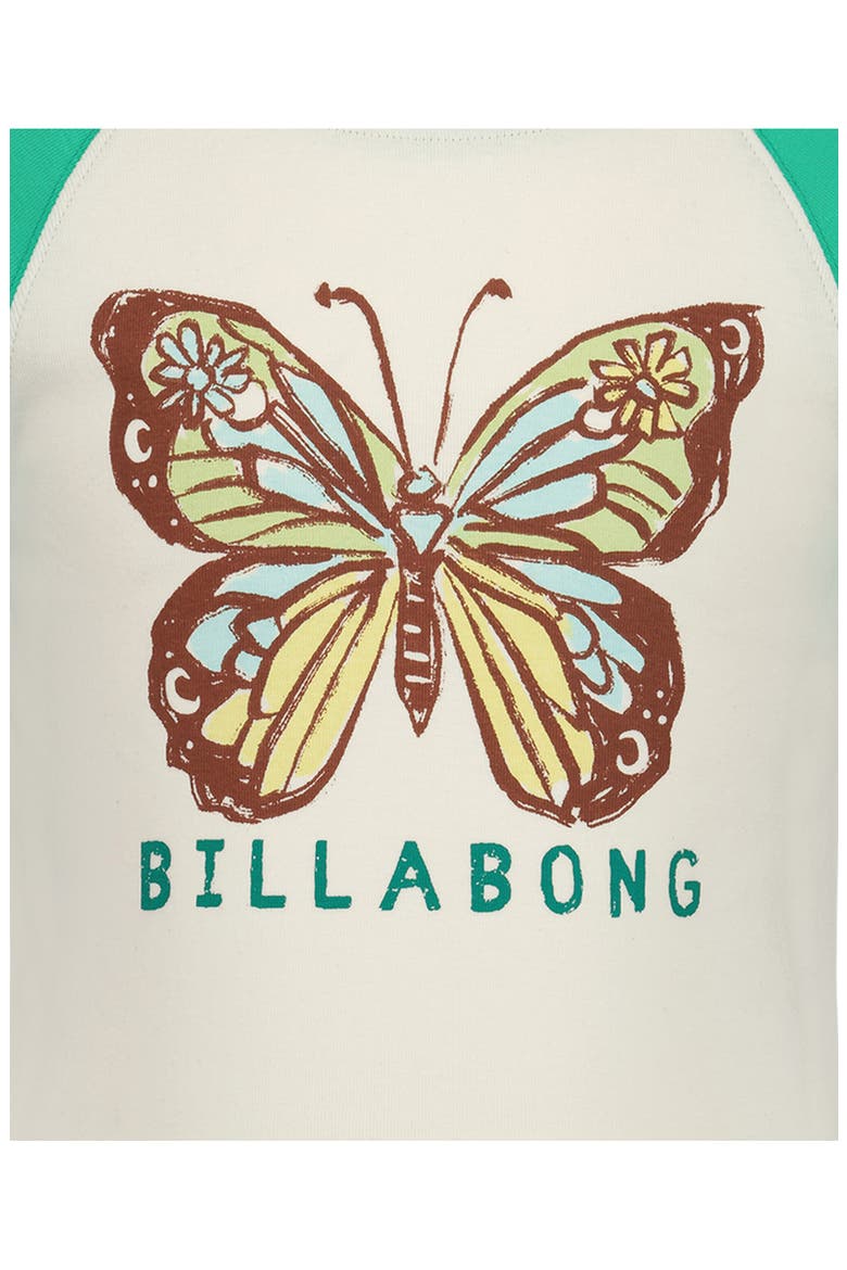 Kids' Butterfly Stamp Raglan T-Shirt, Alternate, color, GUMDROP GREEN