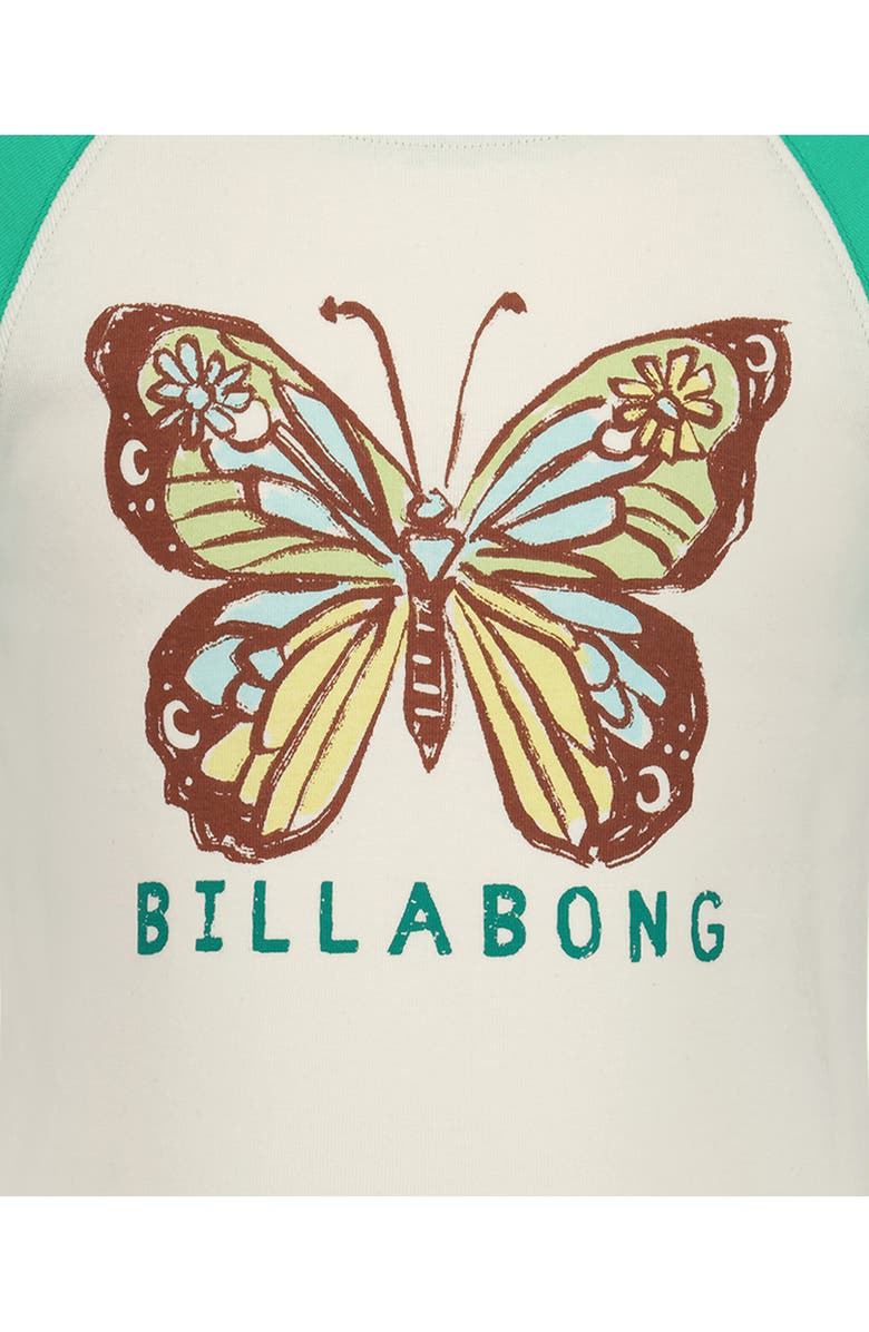 Billabong Kids' Butterfly Stamp Raglan T-Shirt, Alternate, color, Gumdrop Green