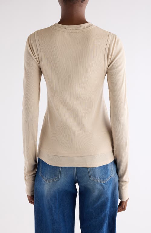 Acne Studios Elga Fairy Tale Layered Rib Top In Neutral