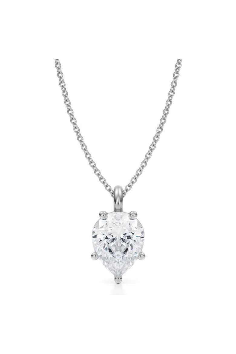 Pear Solitaire Lab Diamond Pendant Necklace 14K 2.50ct, Main, color, White Gold