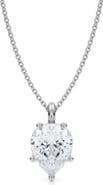 ALLUREZ Pear Solitaire Lab Diamond Pendant Necklace 14K 2.50ct
