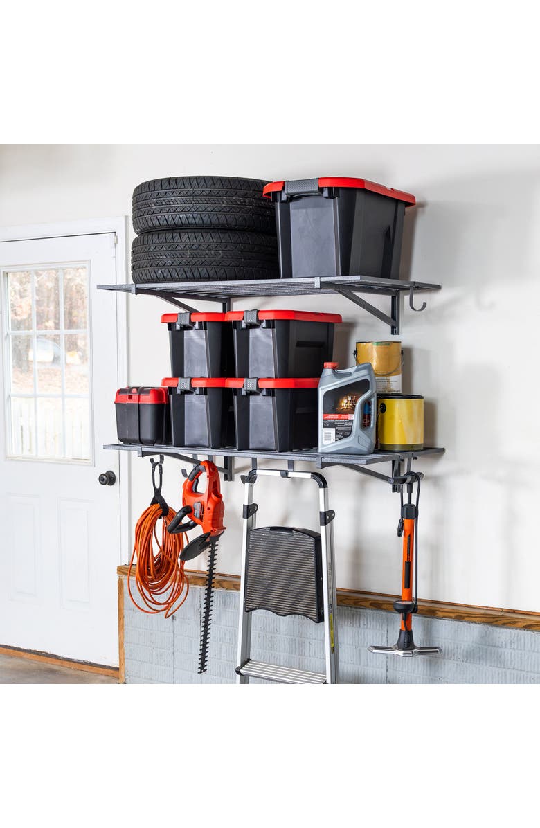 StoreYour 2' x 4' Bristol Garage Wall Mount Shelves | 2 Pack | Hammered Gray, Main, color, Grey