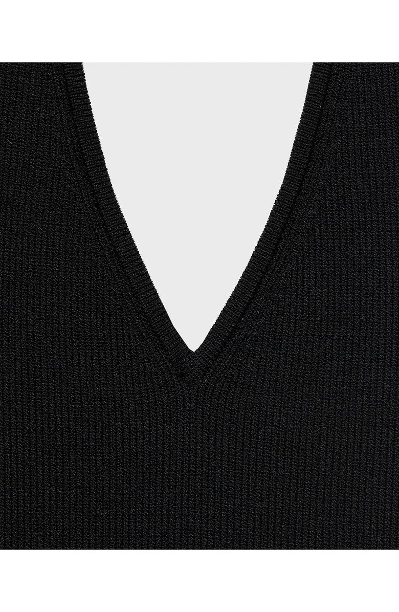 MANGO Halter Neck Rib Top, Alternate, color, Black