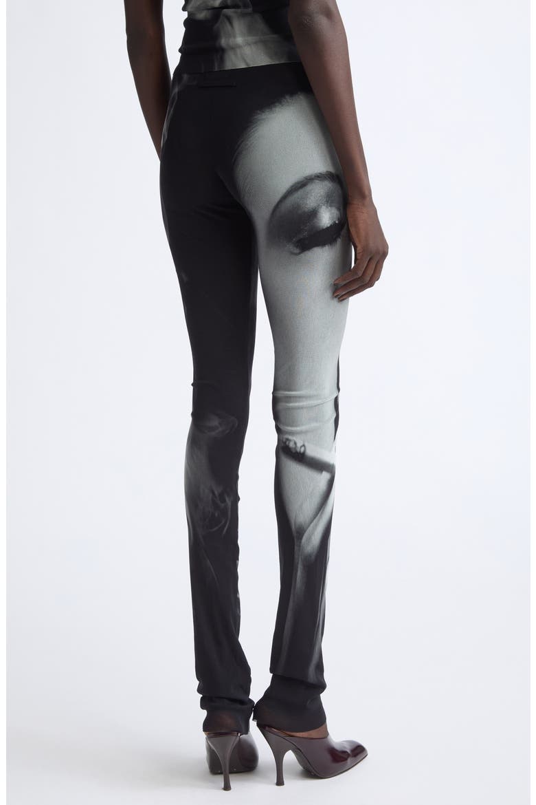 Printed Mesh Flare Pants, Alternate, color, BLACK/ GREY/ WHITE