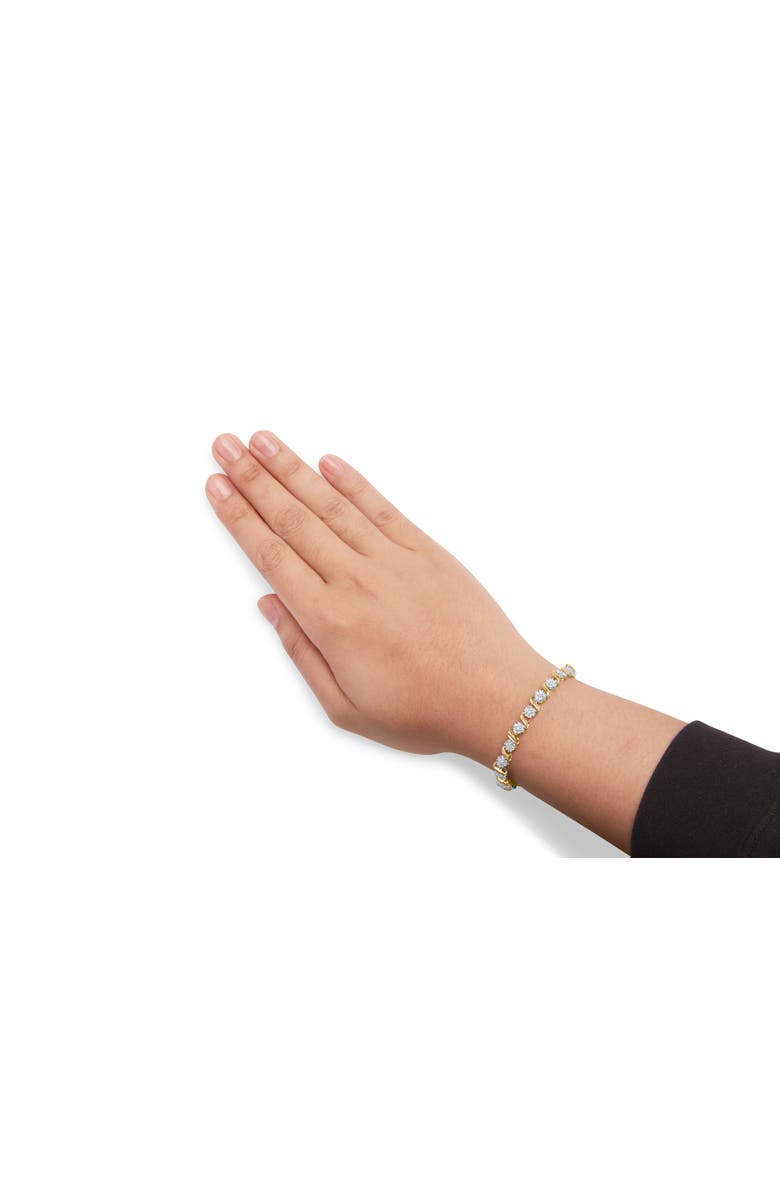 Haus of Brilliance 10K Yellow Gold 2.00 Cttw Round Cut Diamond 'S' Cluster Bracelet, Alternate, color, Yellow