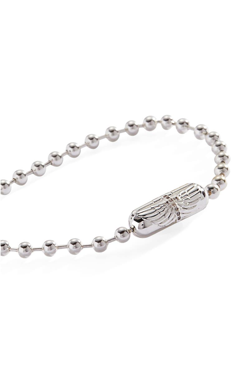 Alex and Ani Ball Chain Barrel Closure Bracelet with  Wings, Alternate, color, 