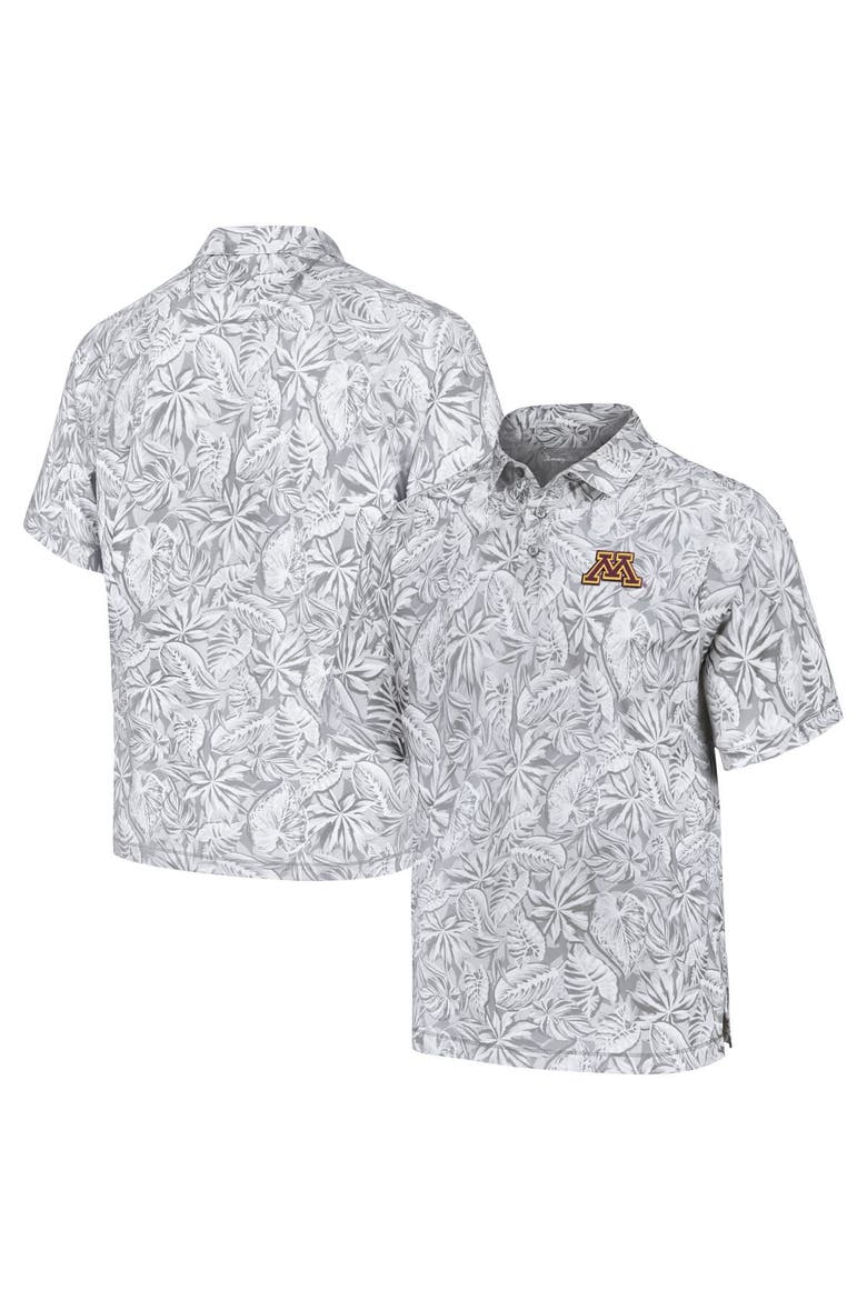 Men's Tommy Bahama Gray Minnesota Golden Gophers Tropical Score IslandZone Polo, Alternate, color, Gray