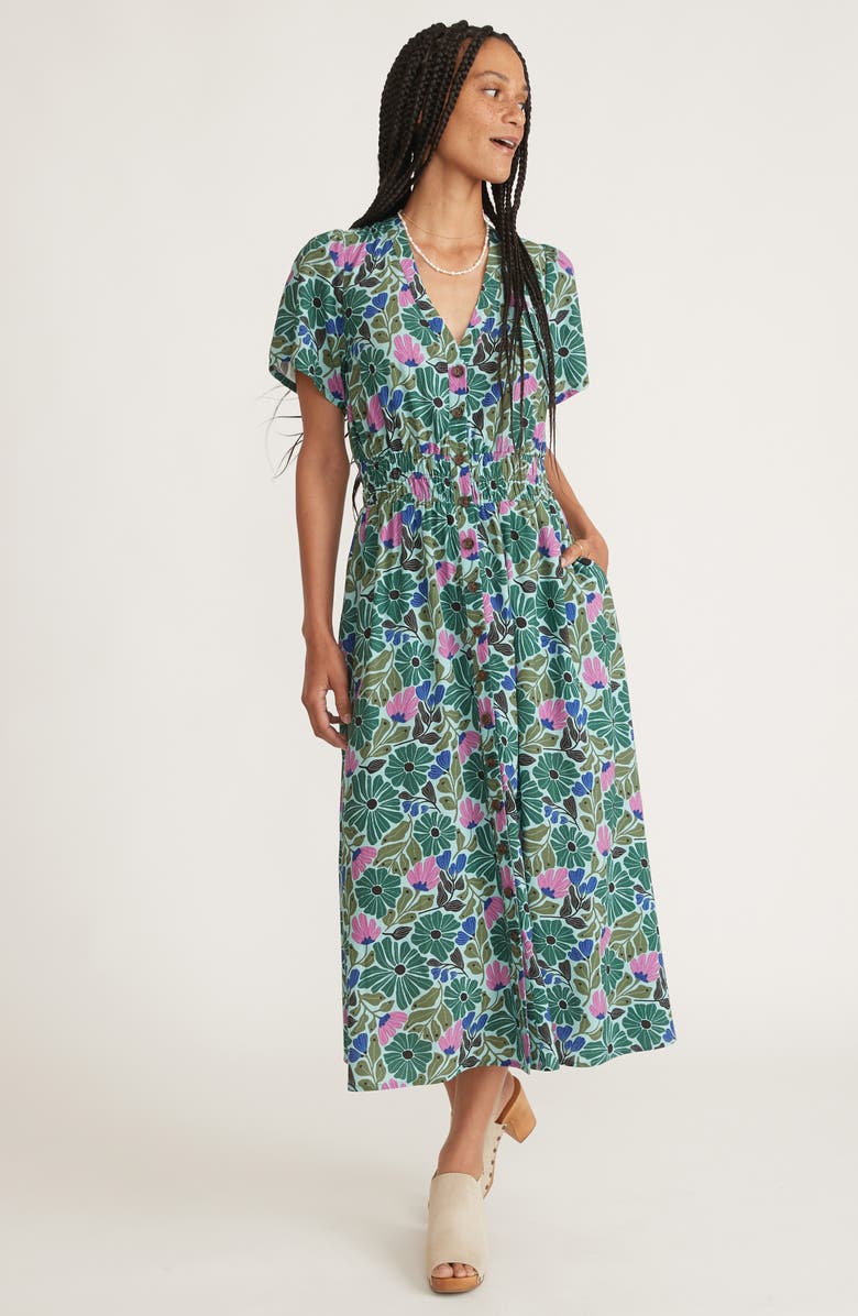 Marine Layer Annika Floral Midi Dress, Alternate, color, 