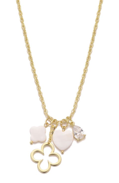 14K Gold Plated Clover Charm Necklace