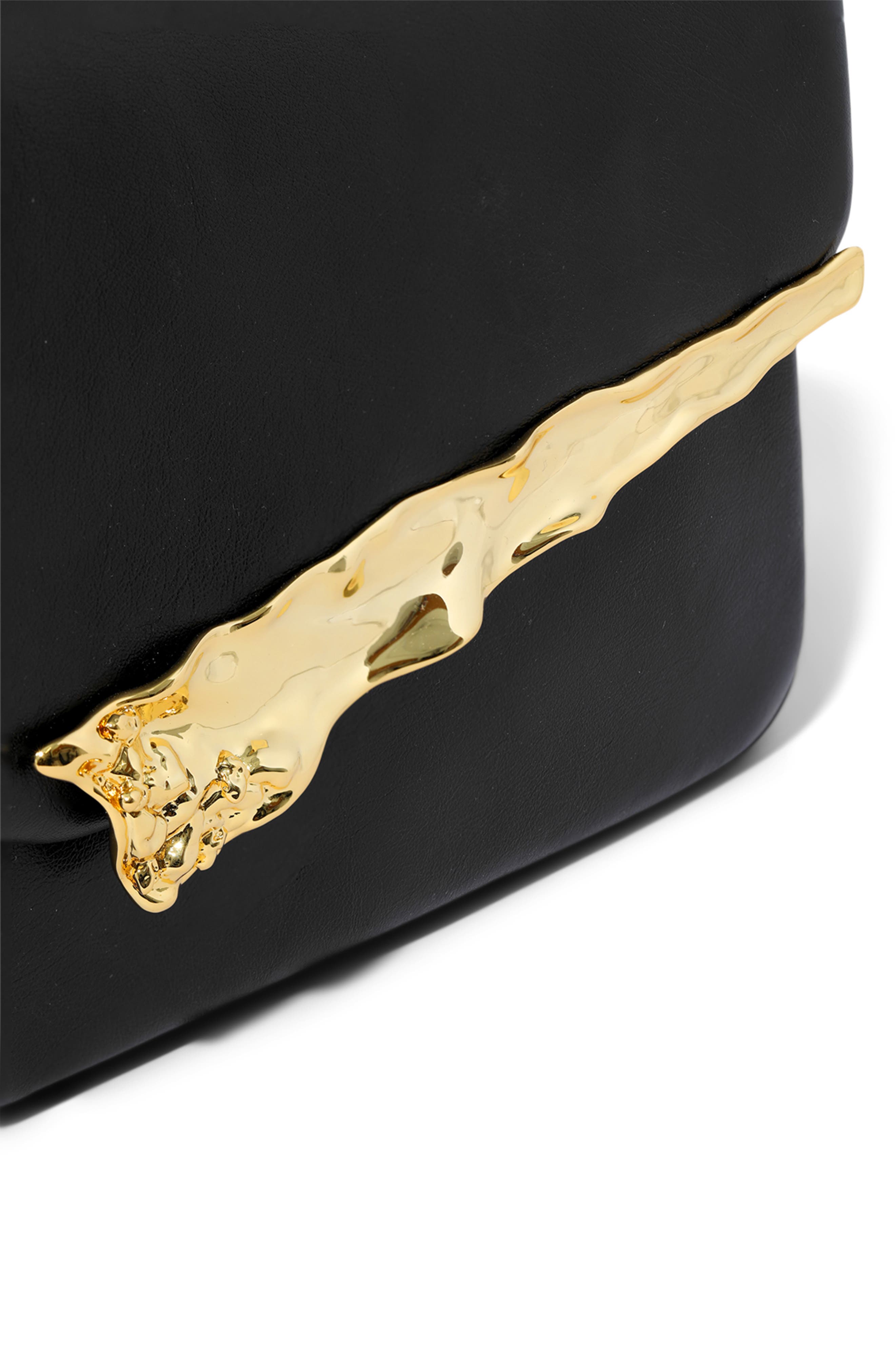 Alexis Bittar The Angular Leather Shoulder Bag, Alternate, color, Black