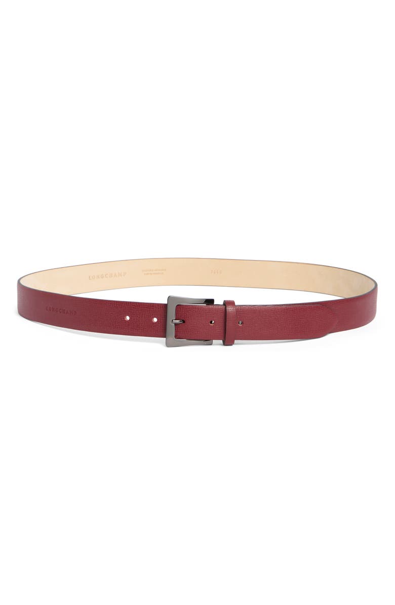 Longchamp Le Pliage Heritage Leather Belt, Main, color, Burgundy