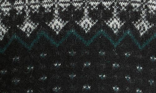 Vince Fair Isle Boiled Cashmere Sweater In Black