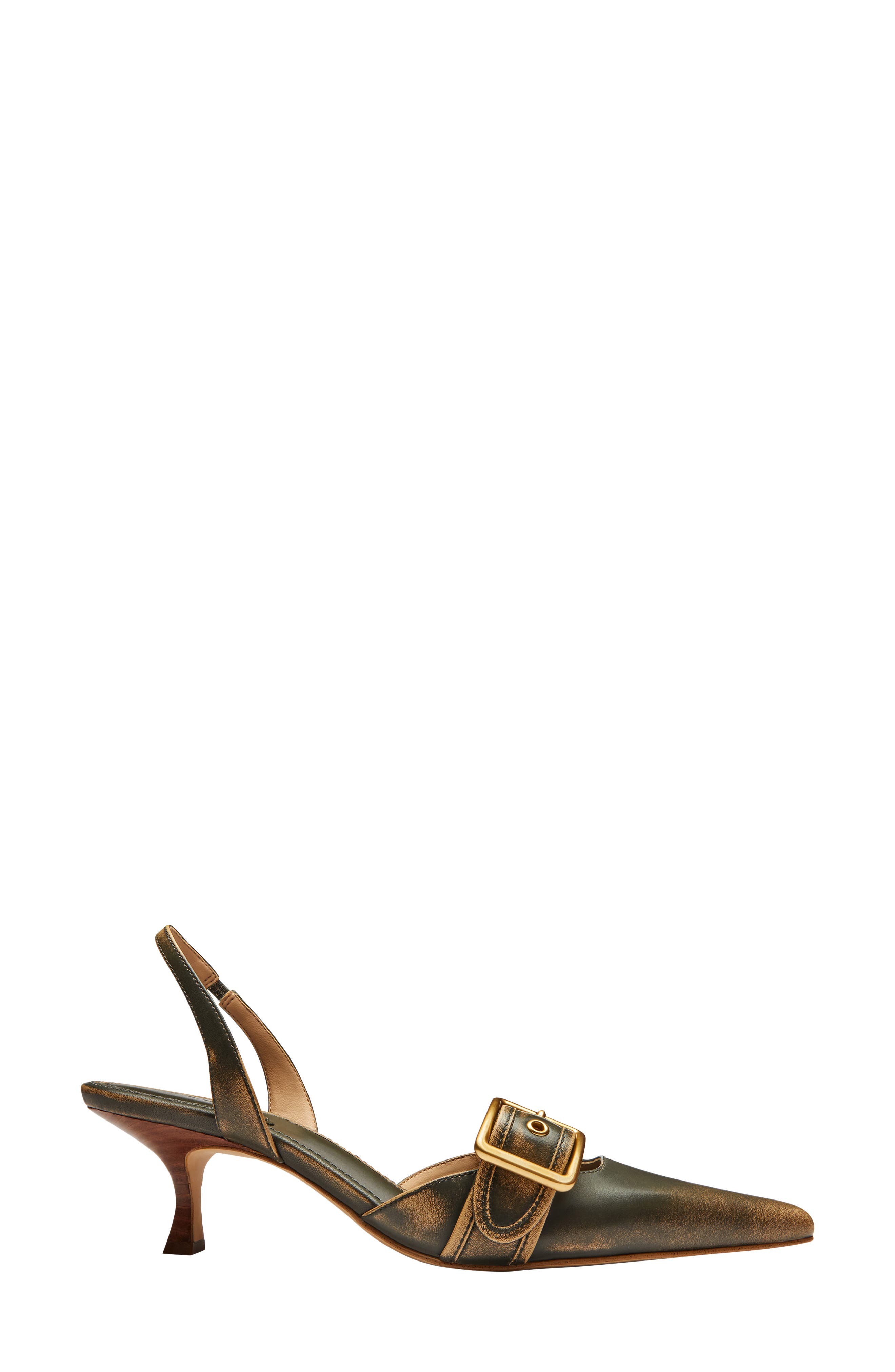 Margot Pointed Toe Slingback Pump, Alternate, color, OLIVE.