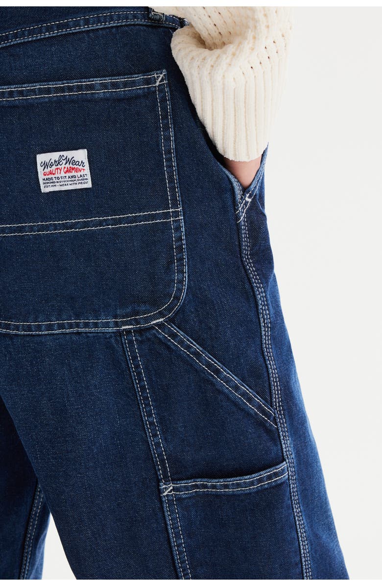 H&M Loose Carpenter Jeans, Alternate, color, Dark Denim Blue