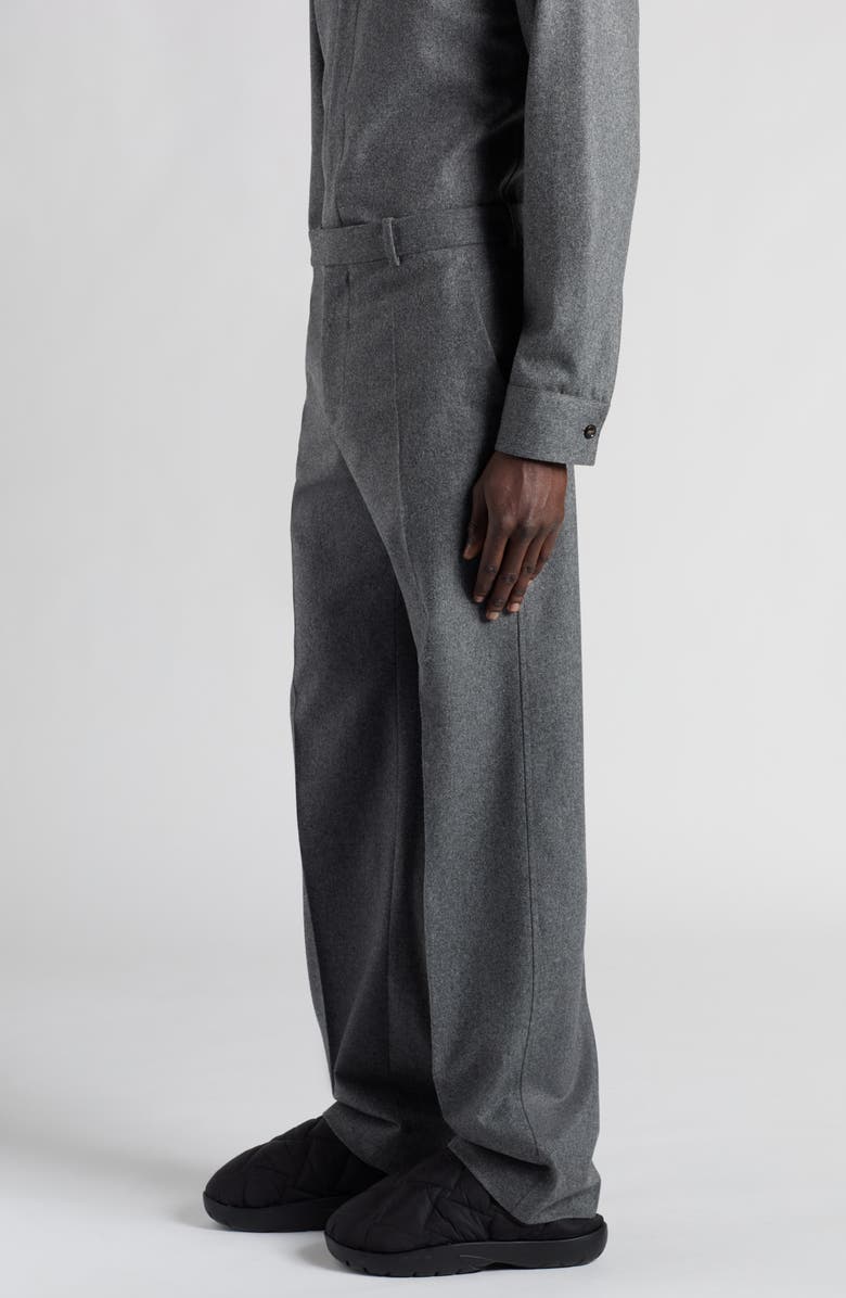 Bottega Veneta Regular Fit Lightweight Wool Flannel Pants, Alternate, color, 1962 Grey Melange