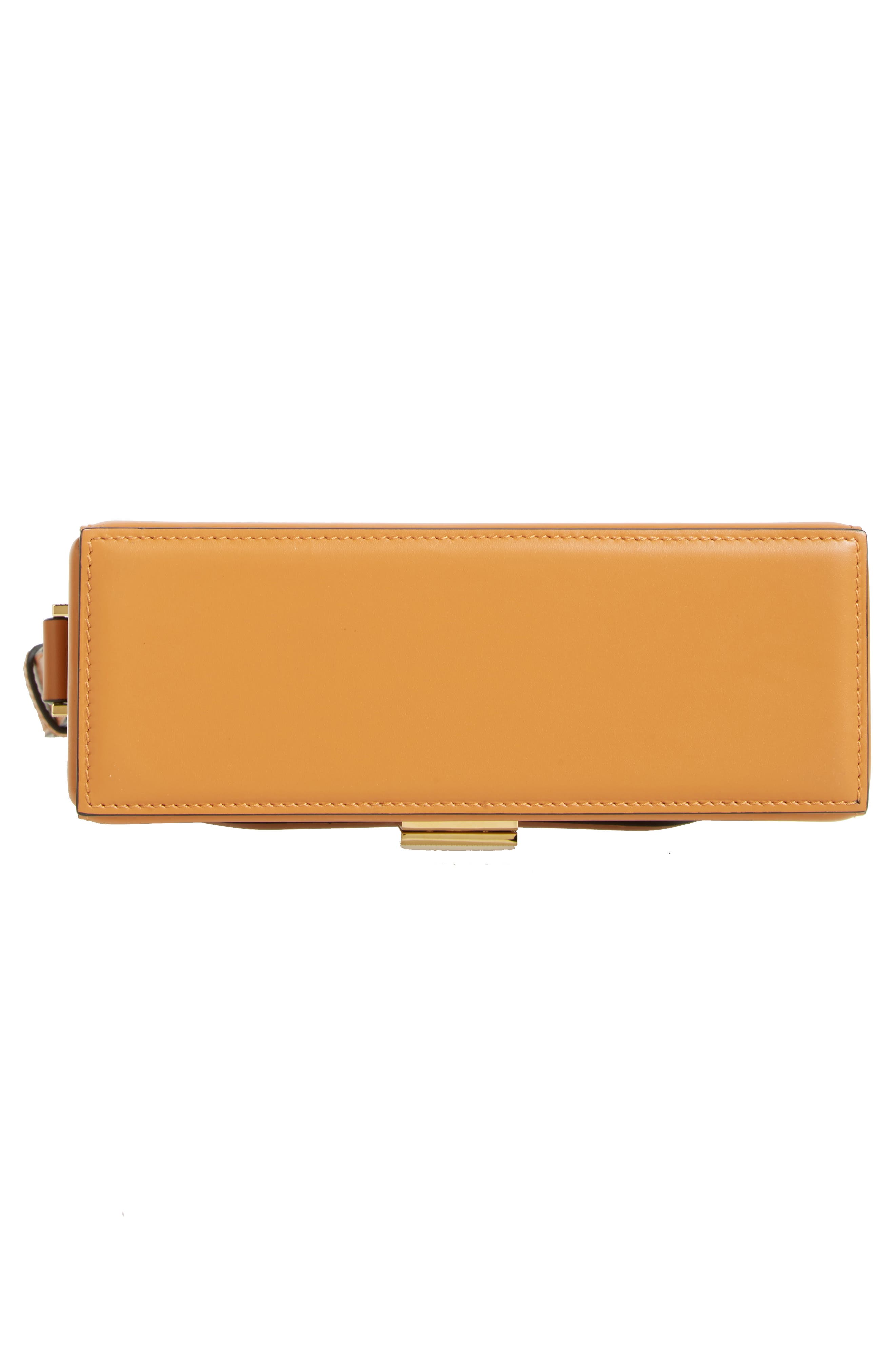 Vanity Calfskin Leather Box Bag, Alternate, color, MUSTARD