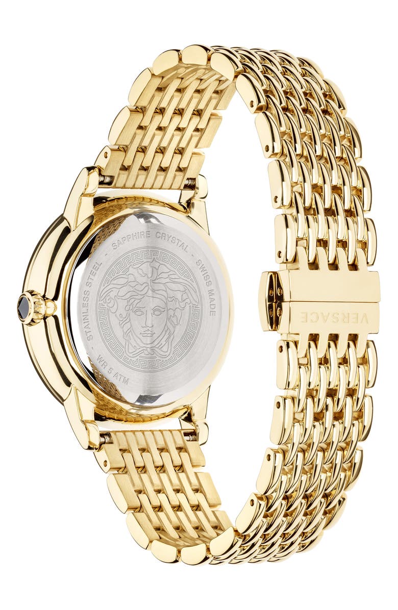 Versace Medusa Icon Bracelet Watch, 38mm, Alternate, color, Gold