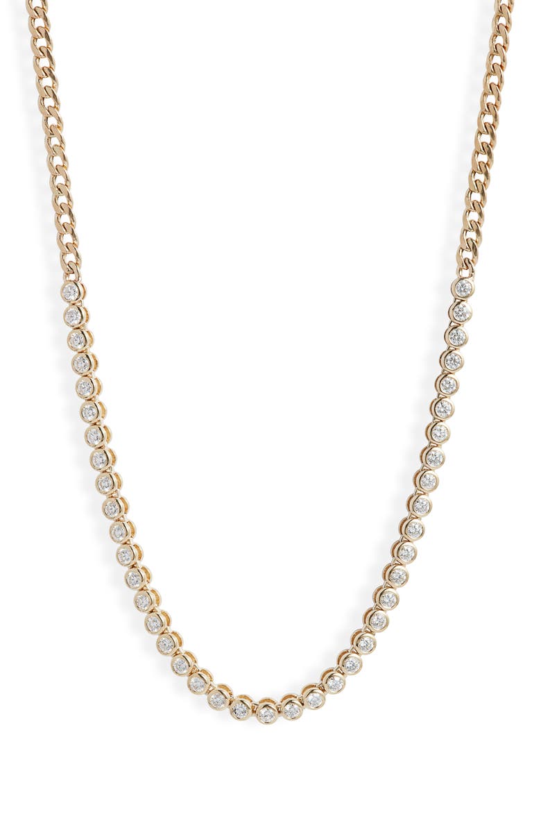 Zoë Chicco Bezel Set Diamond Tennis Necklace, Main, color,