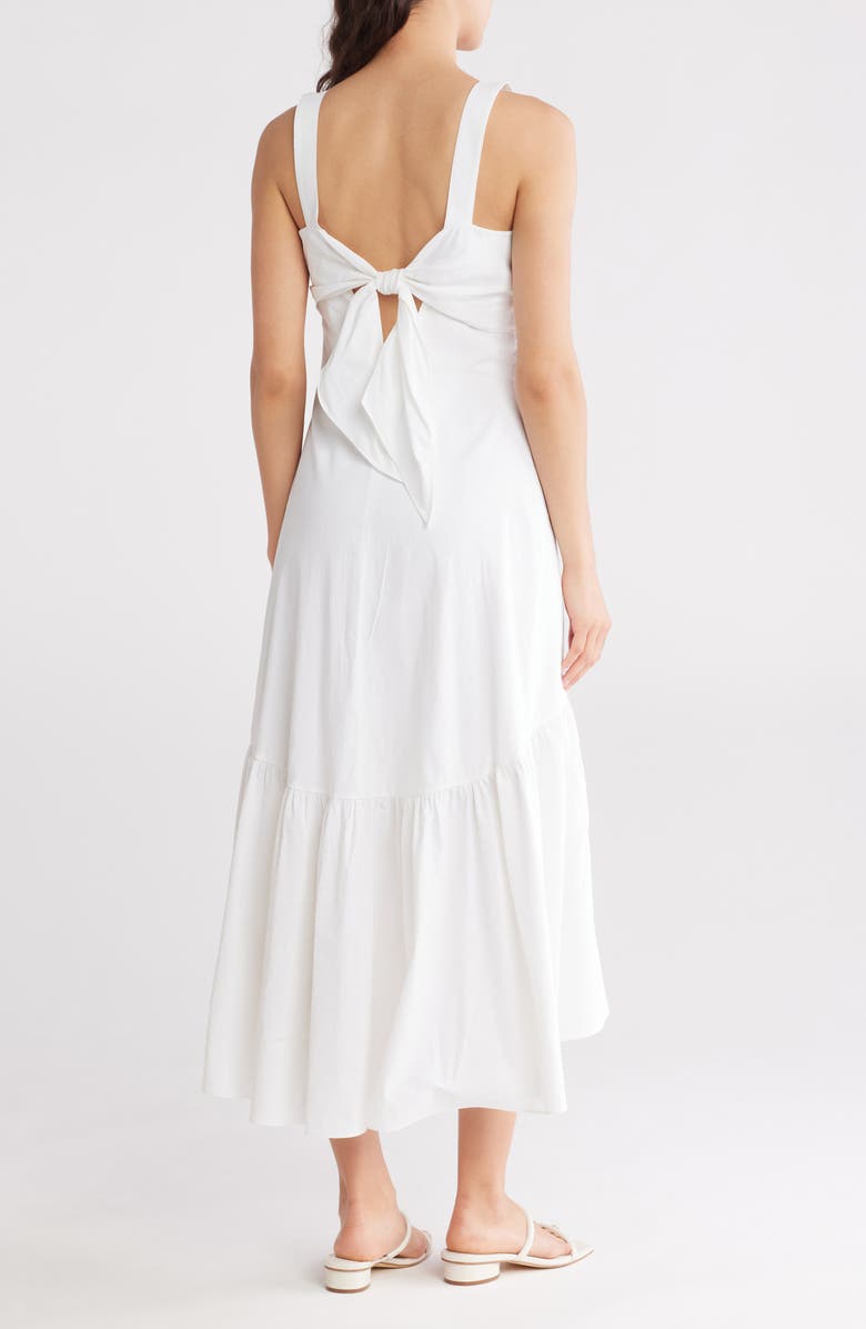 Theory Linen Blend Midi Dress, Alternate, color, Wht