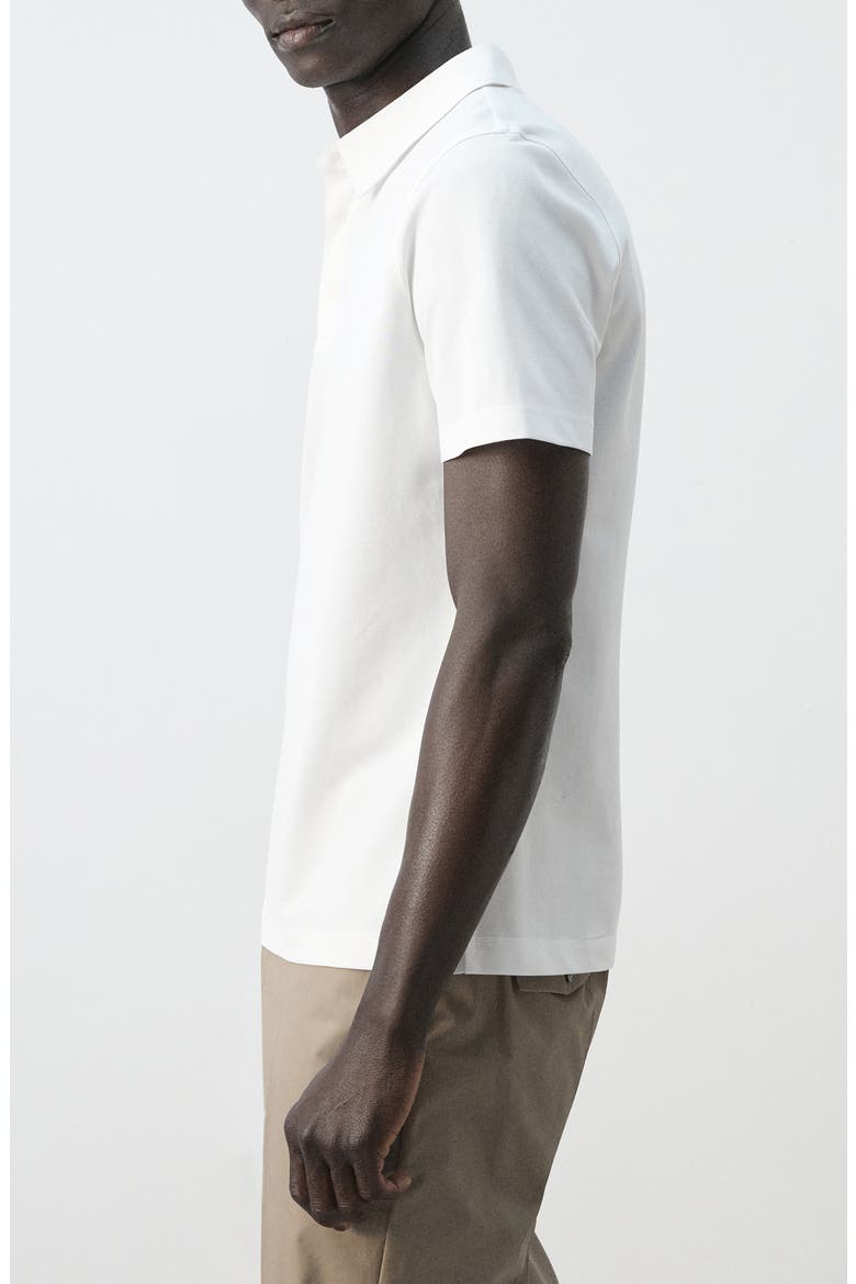 Slim Fit Stretch Cotton Blend Piqué Polo, Alternate, color, WHITE