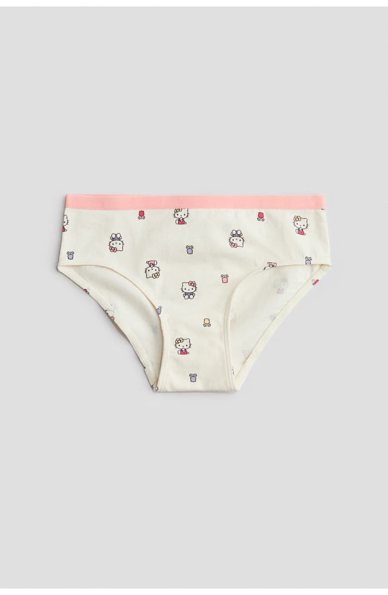 H&M 7-pack cotton briefs, Alternate, color, Cream/Hello Kitty