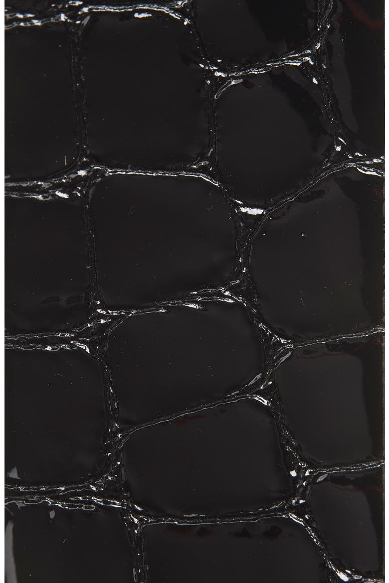 X Boyfriend Croc Embossed Leather Belt, Alternate, color, BLACK