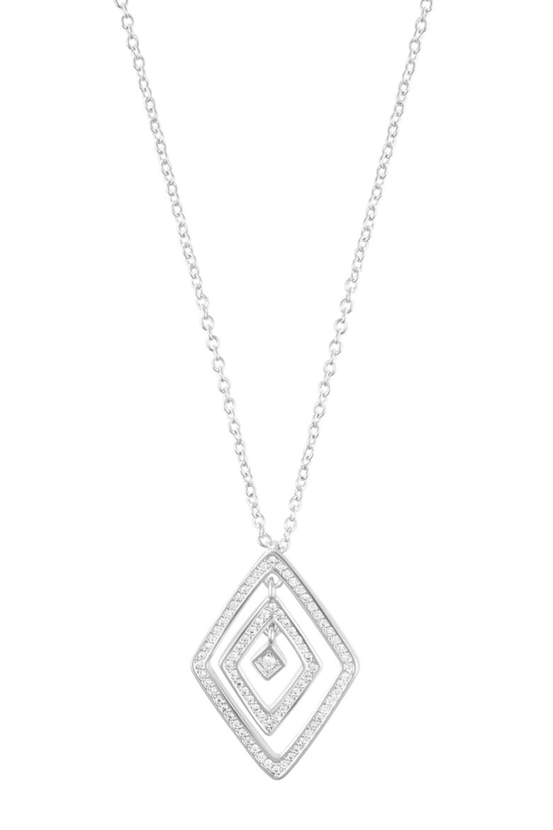 Pavé Pendant Necklace, Main, color, SILVER
