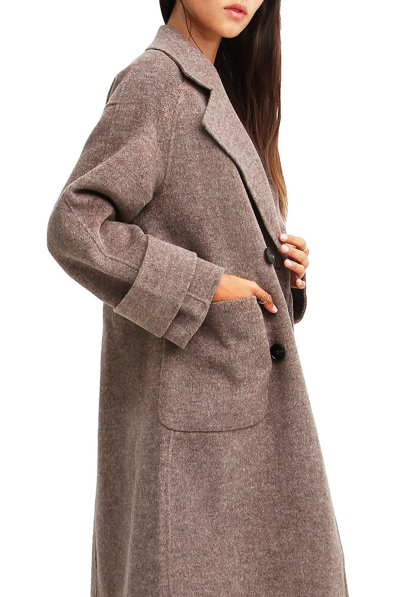 Rumour Has It Oversized Wool Blend Coat, Alternate, color, WALNUT