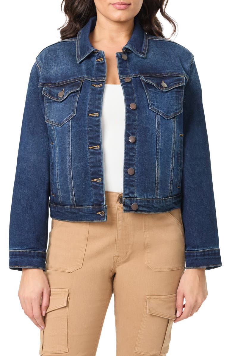 CURVE APPEAL Essential Denim Jacket, Main, color, Oxford Blue