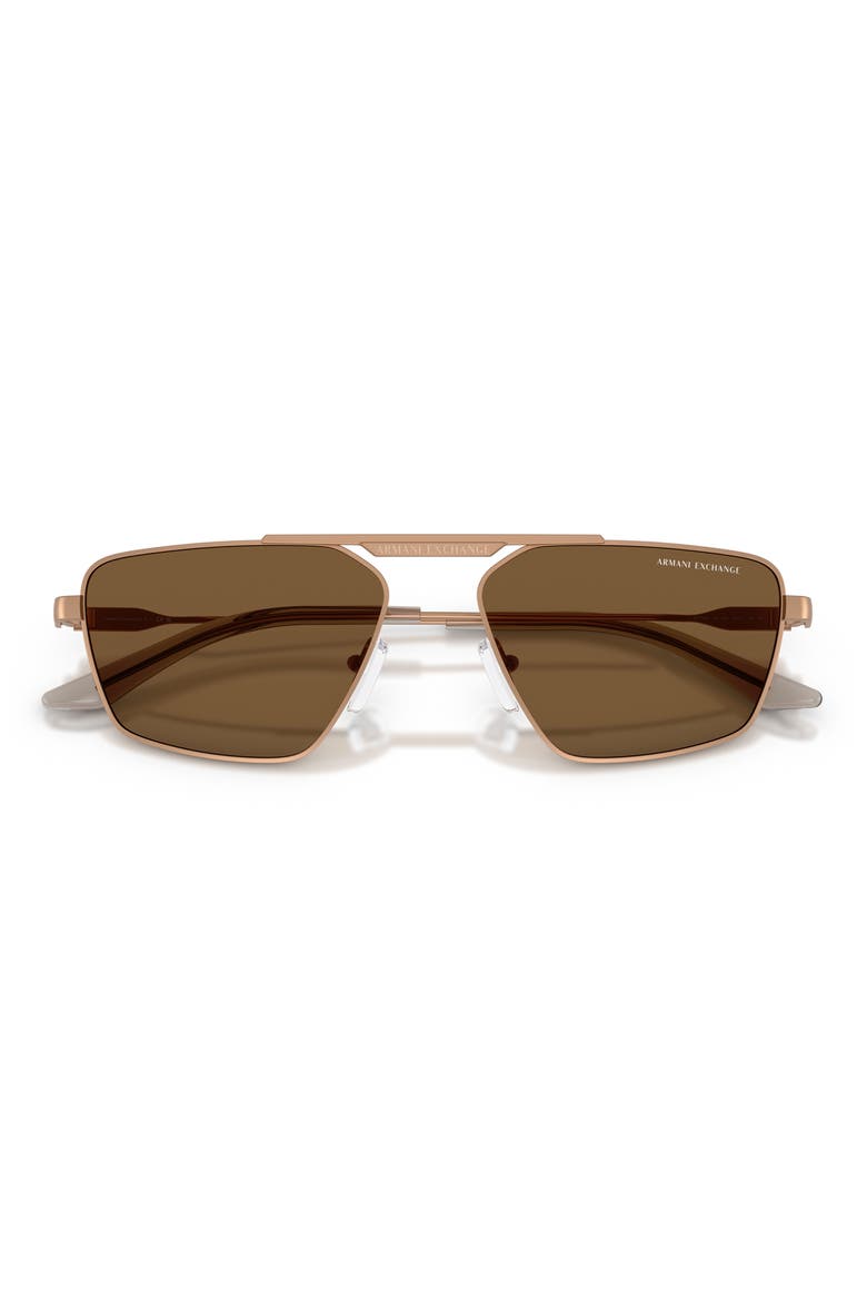 56mm Aviator Sunglasses, Alternate, color, MATTE ROSE GOLD / BROWN