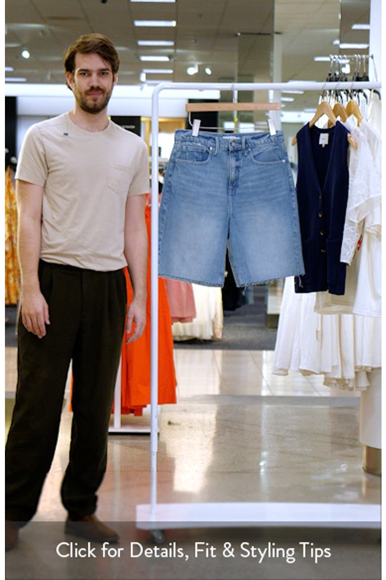 Good Standard Raw Hem Denim Bermuda Shorts video