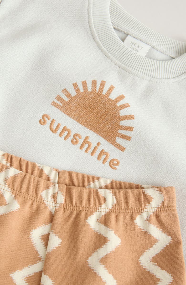 NEXT Sunshine Sweatshirt & Print Pants Set, Alternate, color, Orange Multi