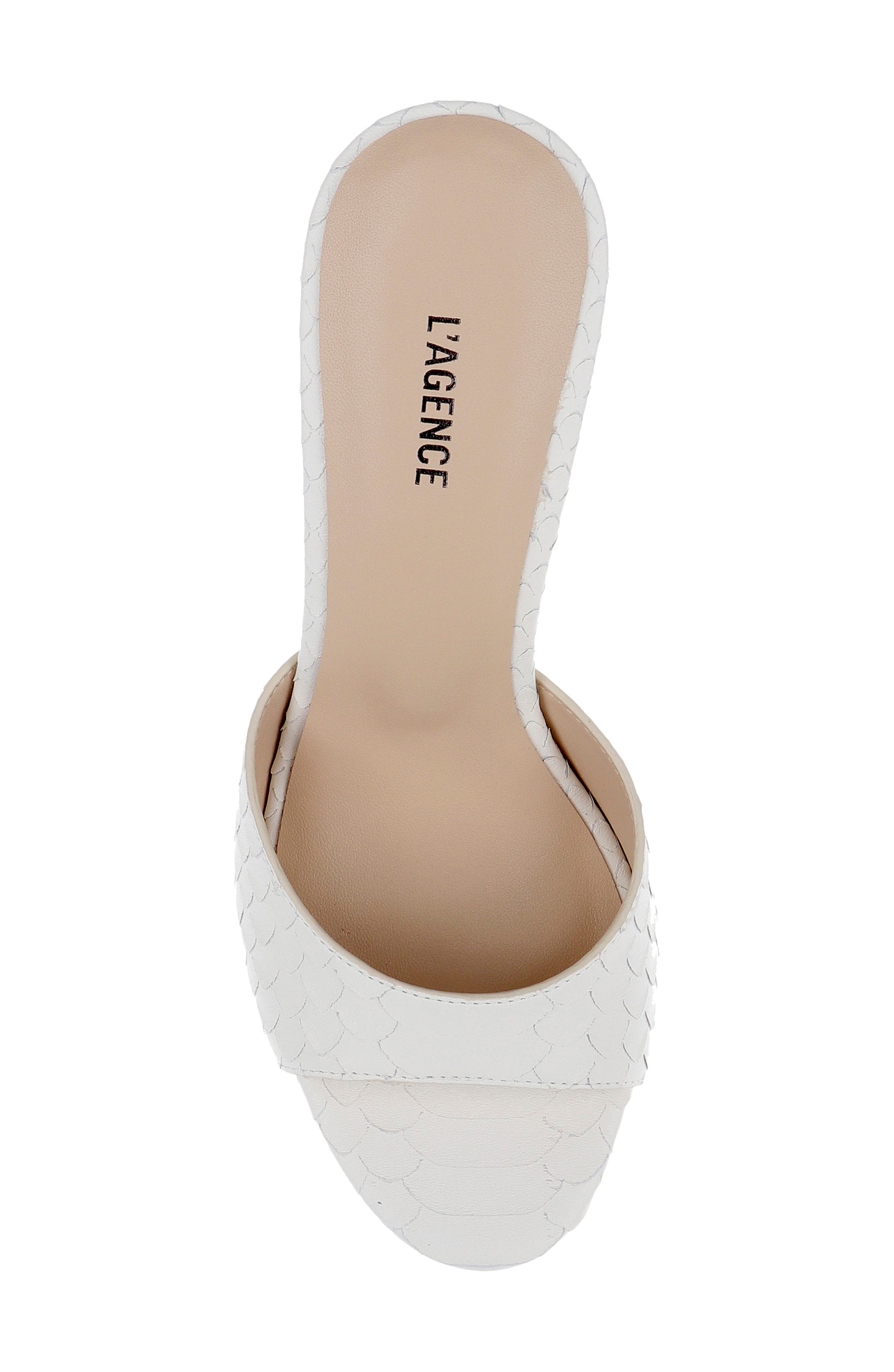 L'AGENCE Avery II Genuine Calf Hair Sandal, Alternate, color, White Snake