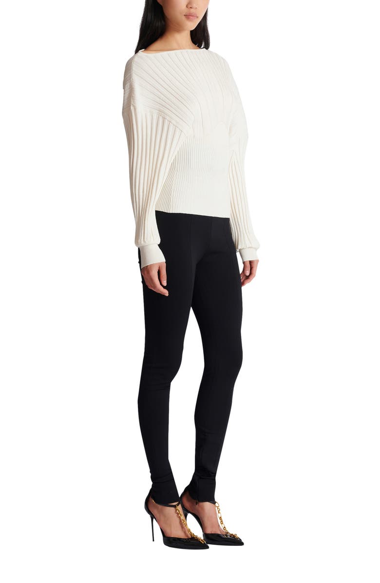 Balmain Tube-knit jumper, Alternate, color, White
