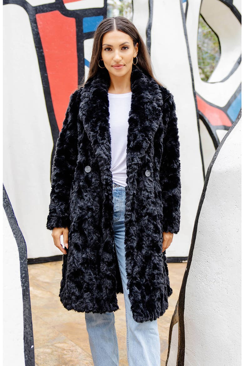 Everywhere Faux Fur Coat, Alternate, color, BLACK PERSIAN LAMB
