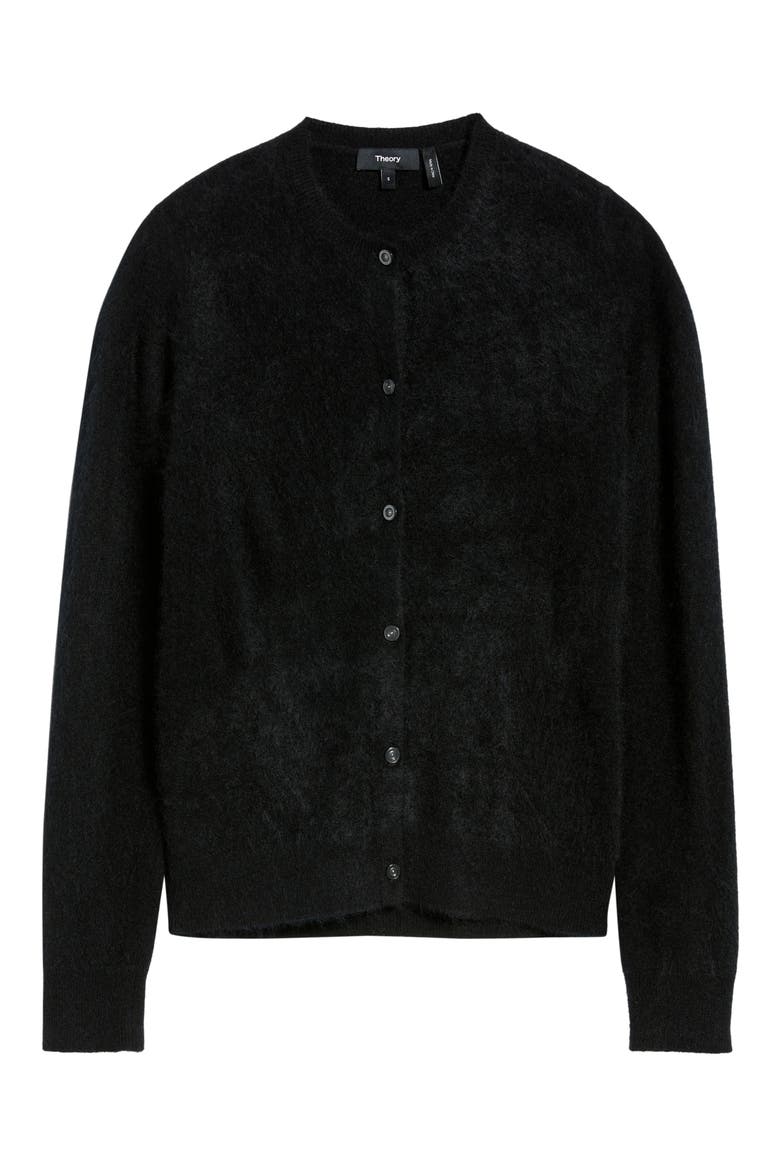 Brushed Cashmere Cardigan, Alternate, color, BLACK