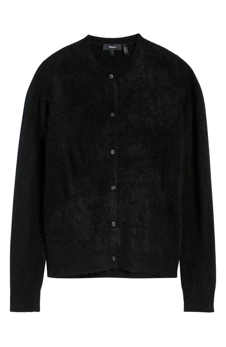 Theory Brushed Cashmere Cardigan, Alternate, color, Black