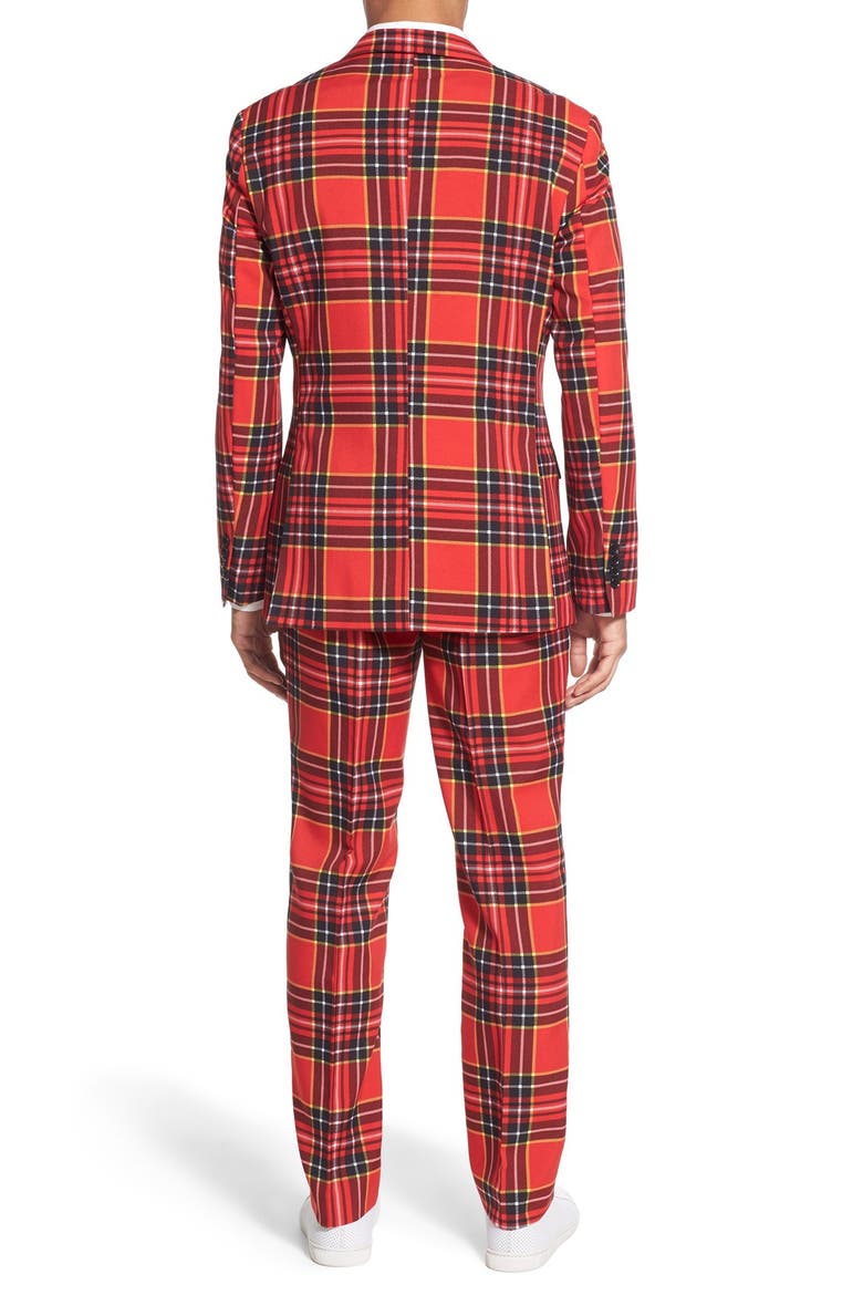 'Lumberjack' Holiday Suit & Tie, Alternate, color, RED