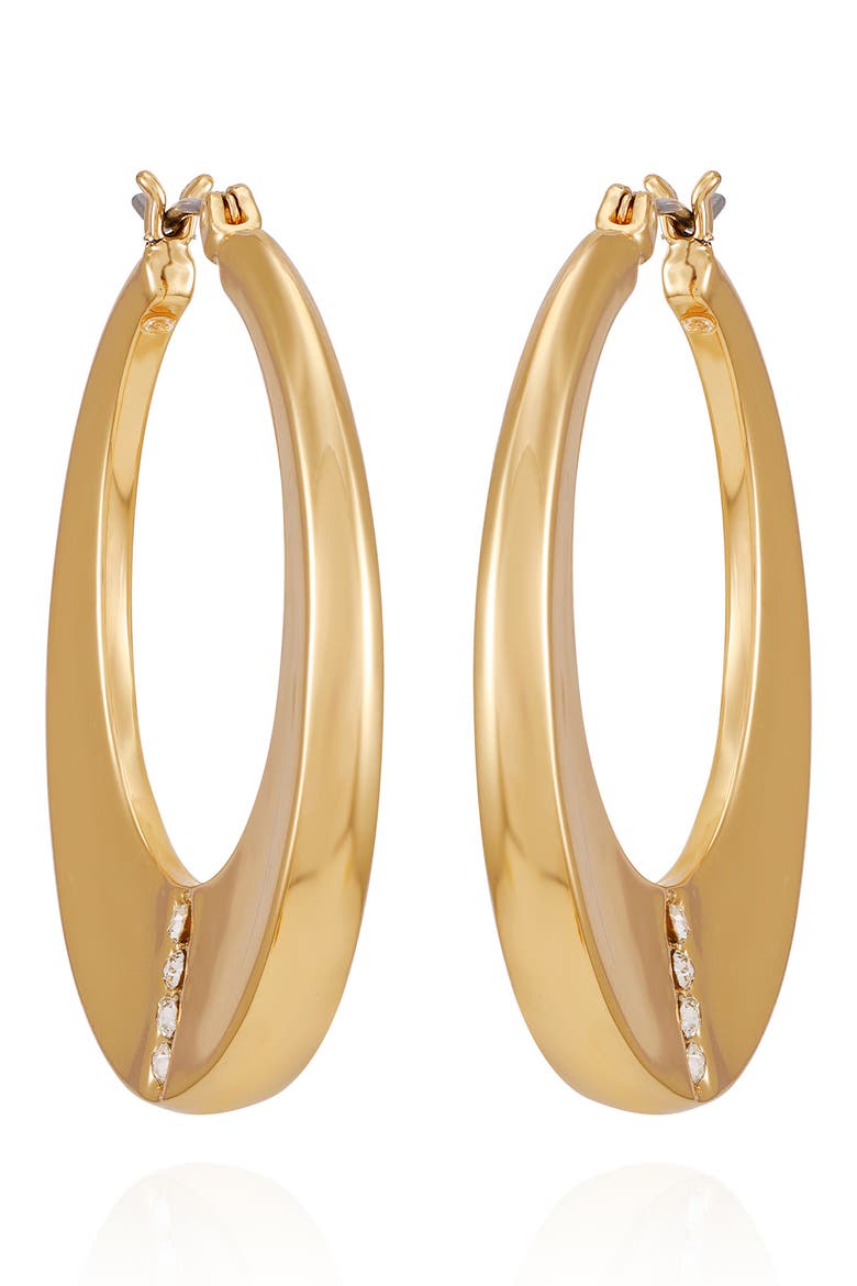Crystal Hoop Earrings, Alternate, color, GOLDTONE3