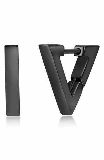 Men's Polished Triangular Hoop Earrings