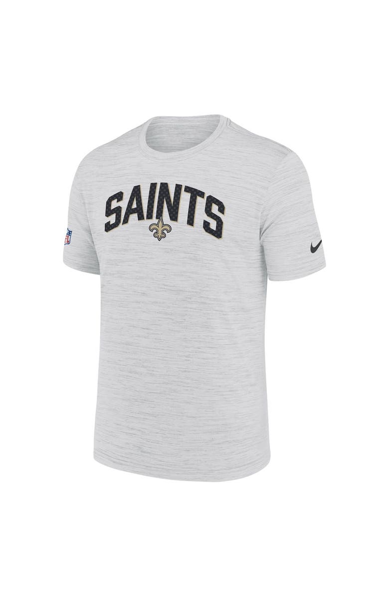 Nike Men's Nike White New Orleans Saints Sideline Velocity Athletic Stack Performance T-Shirt, Alternate, color, 