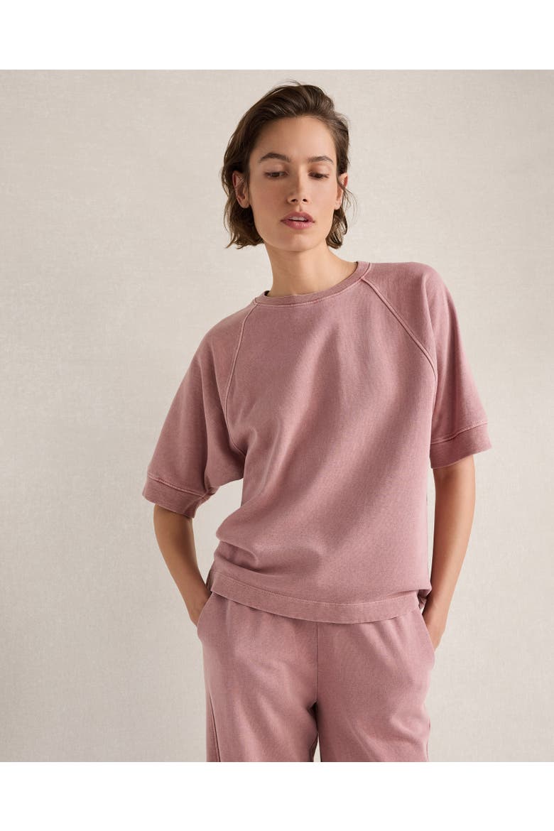 Organic Cotton Terry Raglan Tee, Main, color, Wild Rose Hthr