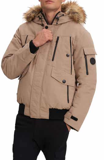 Noize Faux Fur Hooded Bomber Jacket