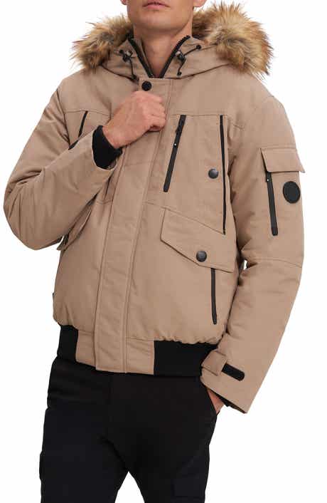 Noize Faux Fur Hooded Bomber Jacket