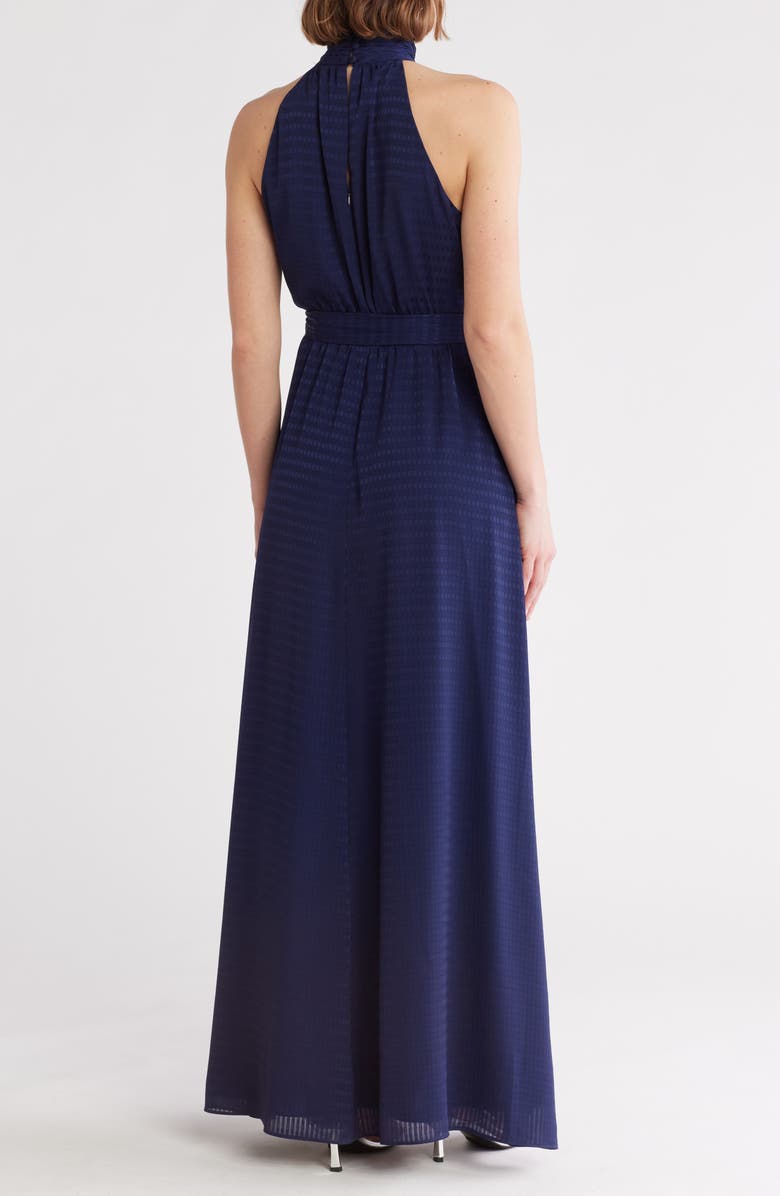 Anne Klein Sleeveless Tie Waist Asymmetric Ruffle Maxi Dress, Alternate, color, 