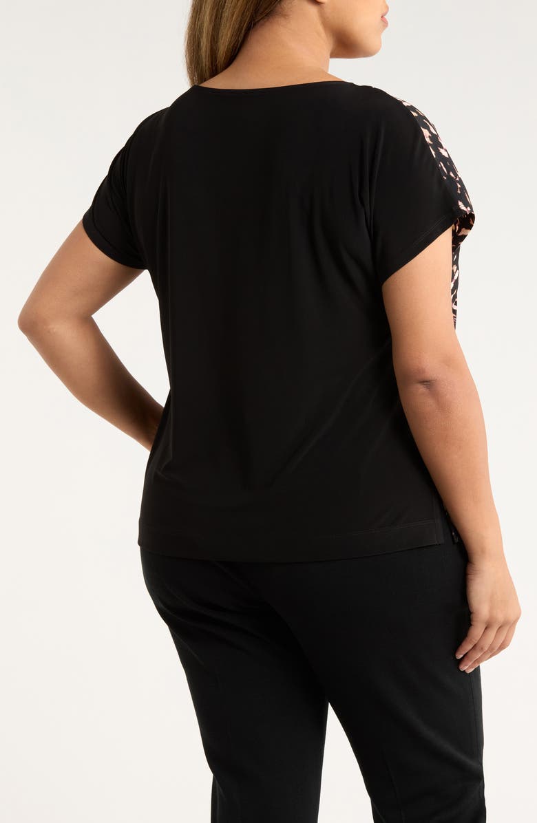 Anne Klein Abstract Print Knit Back Top, Alternate, color, Anne Black Multi