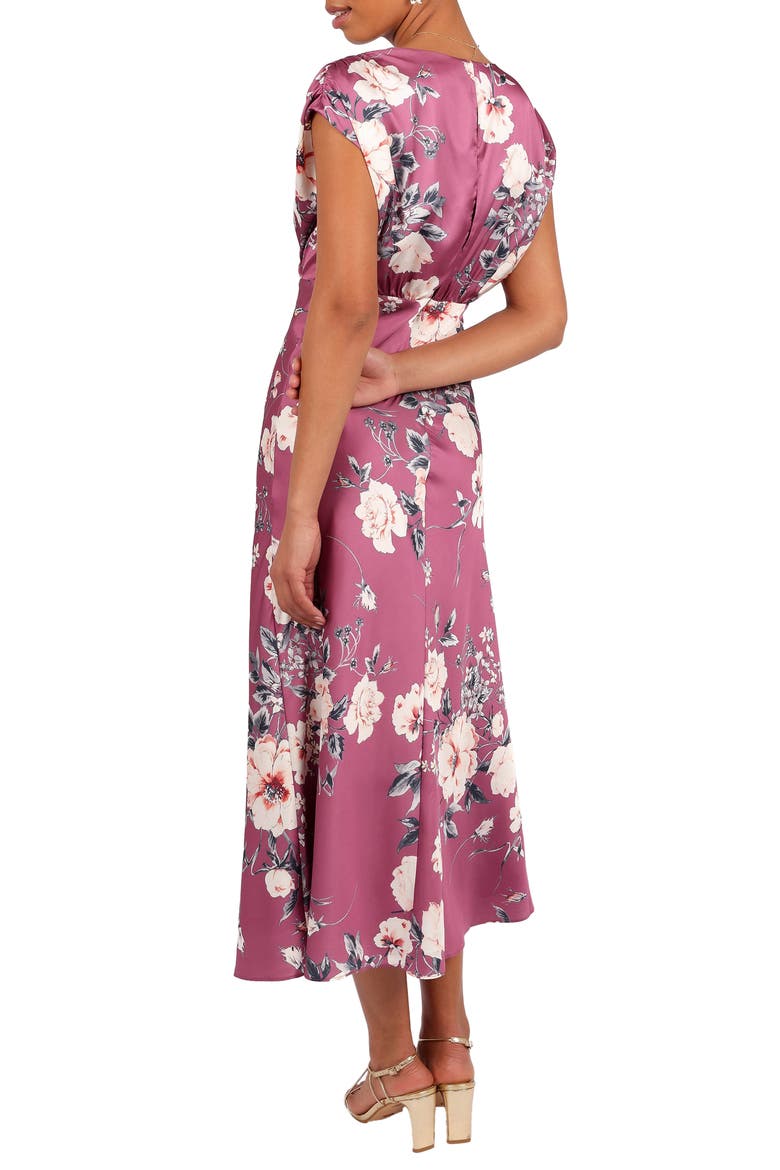 Amarlee Floral Satin Maxi Dress, Alternate, color, DARK ROSE FLORAL