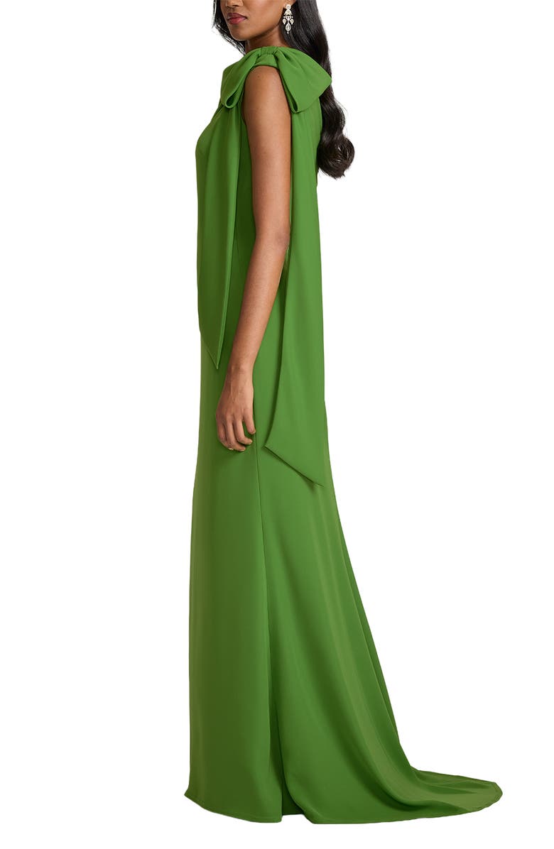 Tadashi Shoji One-Shoulder Crepe Column Gown, Alternate, color, Cactus