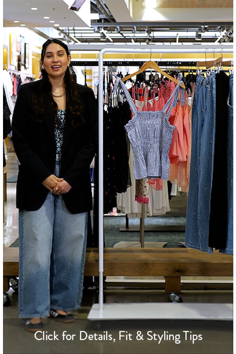 Gingham Shirred Linen Blend Top video
