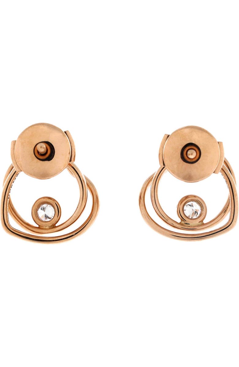 Pre-Owned Hermes Vertige Coeur Stud Earrings 18K Rose Gold with Diamond TPM, Alternate, color, Rose Gold